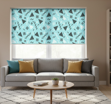 Rolgordijn woonkamer met memphis stijl jaren 80 patroon - TenStickers