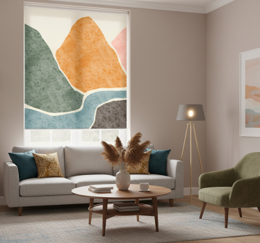 Rolgordijn woonkamer moderne abstracte schilderkunst - TenStickers