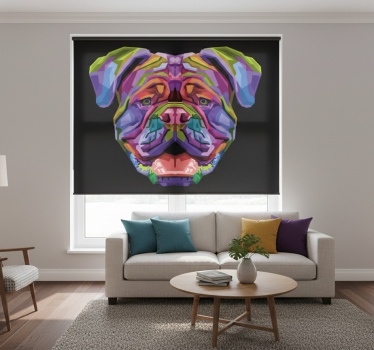 Rolgordijn woonkamer moderne honden in kleur - TenStickers