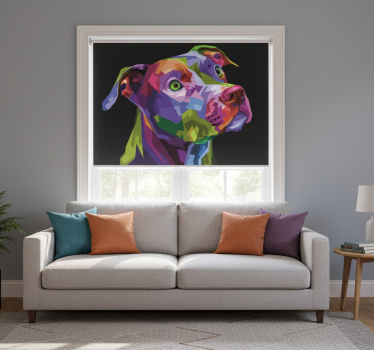 Rolgordijn woonkamer moderne pitbull multicolor - TenStickers