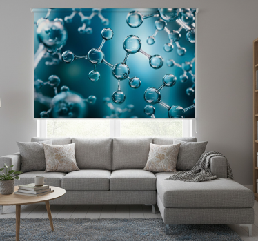 Rolgordijn woonkamer molecuul atoom 3d effect - TenStickers