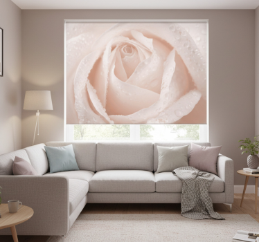 Rolgordijn woonkamer mooie witte rozen - TenStickers