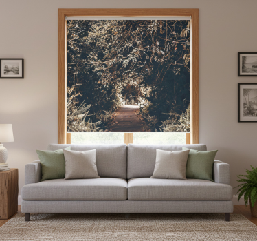 Rolgordijn woonkamer nature tunnel naar het bos - TenStickers