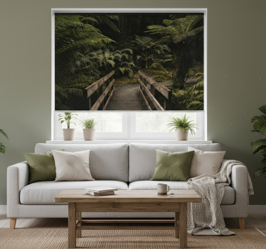 Rolgordijn woonkamer natuurbrug in het bos - TenStickers