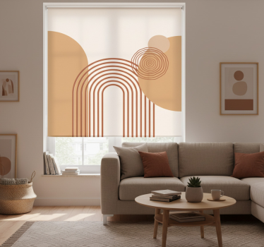 Rolgordijn woonkamer nieuwe warme geometrische stijl - TenStickers