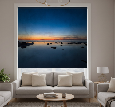 Rolgordijn woonkamer noorse zonsondergang aan zee - TenStickers