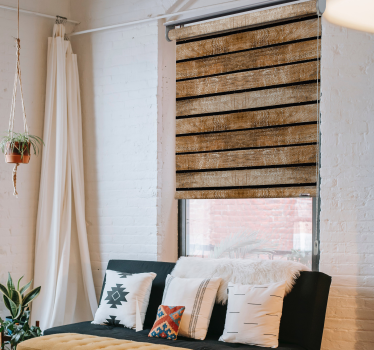 Rolgordijn raambekleding oud hout - TenStickers