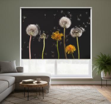 Rolgordijn woonkamer paardenbloem natuur - TenStickers