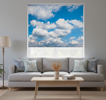Rolgordijn woonkamer prachtige blauwe lucht met wolken - TenStickers