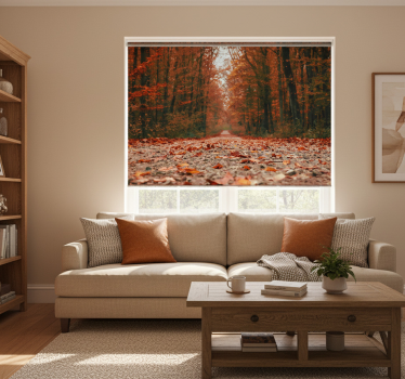 Rolgordijn woonkamer prachtige kleurrijke herfstbladeren - TenStickers