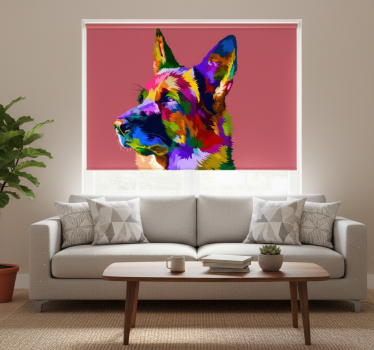 Rolgordijn woonkamer rainbow duitse herder - TenStickers