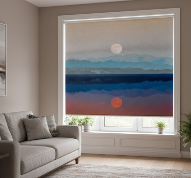 Rolgordijn woonkamer ruimte mooi maan design - TenStickers