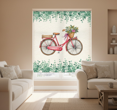 Rolgordijn woonkamer rústiek vintage fiets - TenStickers
