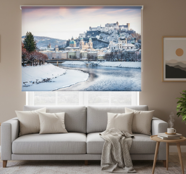 Rolgordijn woonkamer salzburg winter - TenStickers