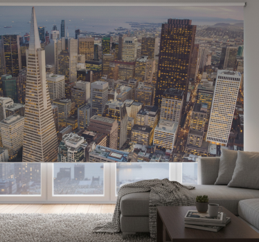 Rolgordijn woonkamer san francisco's wolkenkrabbers - TenStickers
