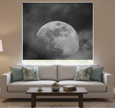 Rolgordijn woonkamer space design grijze planeet - TenStickers