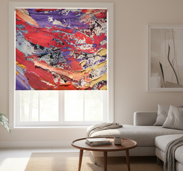 Rolgordijn woonkamer splash kleuren schilderij - TenStickers