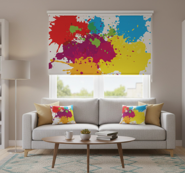 Rolgordijn woonkamer splash spots - TenStickers
