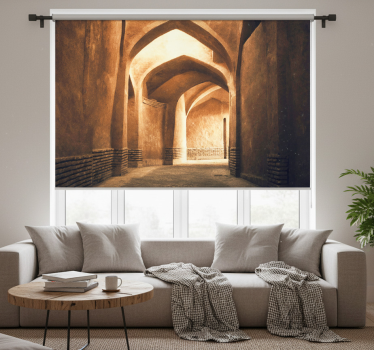 Rolgordijn woonkamer sunset view 3d portal - TenStickers