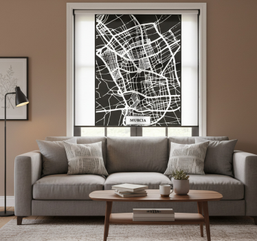Rolgordijn woonkamer topografische kaart murcia - TenStickers