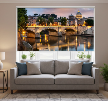 Rolgordijn woonkamer uitzicht op rome vanaf de tevere - TenStickers