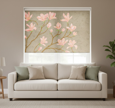 Rolgordijn woonkamer vintage stijl magnolia - TenStickers