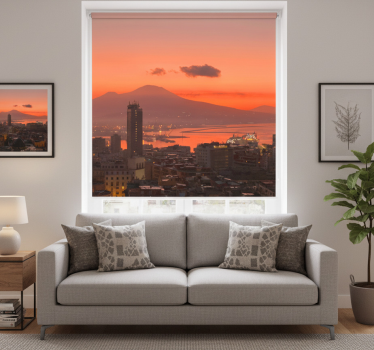 Rolgordijn woonkamer zonsondergang napels - TenStickers