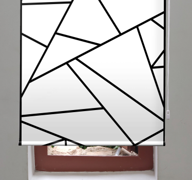 Rolgordijnen badkamer Zwarte geometrische lijnen minimalistisch d - TenStickers