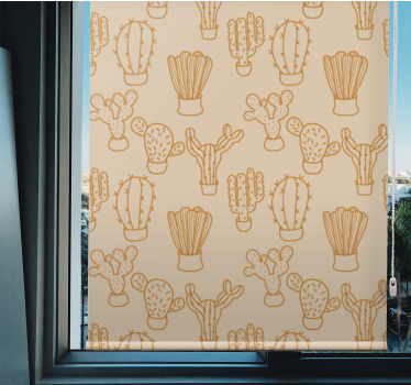 Rolgordijnen cactus Door de zon vervaagd cactuspatroon - TenStickers