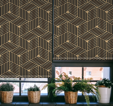 Rolgordijnen elegant Gouden geometrisch decopatroon - TenStickers
