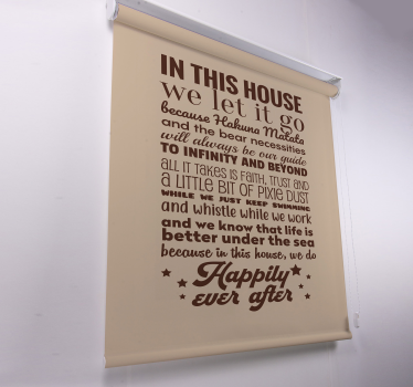 Rolgordijnen tekst In dit huis hebben we het laten gaan - TenStickers