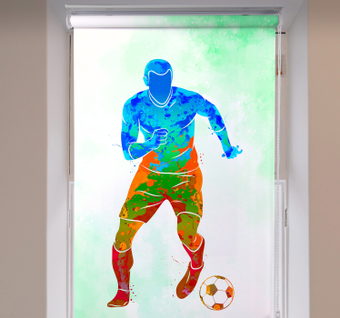 Rolgordijnen voetbal Aquarel speler - TenStickers