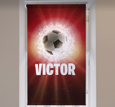 Rolgordijnen voetbal Vuurbal met naam - TenStickers