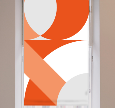 Rolgordijnen woonkamer Oranje wit kleurblok - TenStickers