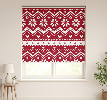 Rood-witte kerst rolgordijn woonkamer - TenStickers