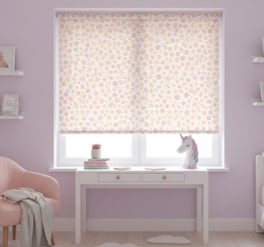Roze rolgordijn met kleine pastelbloemen - TenStickers