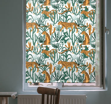 Safari flora fauna rolgordijn dieren - TenStickers