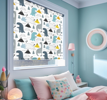 Scandinavisch patroon raambekleding dinosaurus - TenStickers