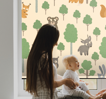 Baby boswezens rolgordijn kinderkamer - TenStickers