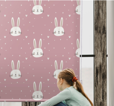 Baby konijnengezichten rolgordijn kinderkamer - TenStickers