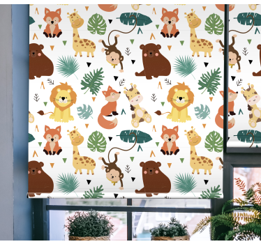 Schattige safari wezens rolgordijn dieren - TenStickers