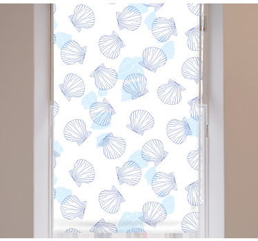 Blauw schelppatroon rolgordijn meer dieren - TenStickers