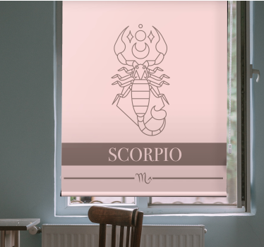 Schorpioen roze kaart sterrenbeeld ontwerp rolgordijn anders - TenStickers