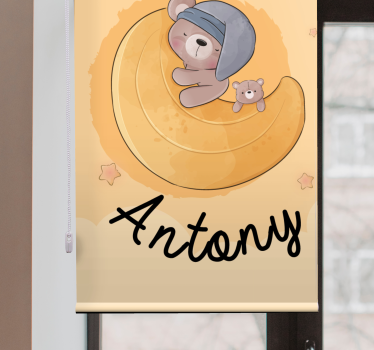 Slaperige beren met naam babykamer rolgordijn - TenStickers