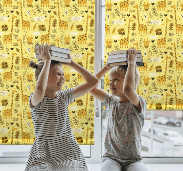 Gele jungledieren rolgordijn kinderkamer - TenStickers