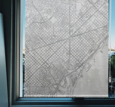 Stadskaart patroon rolgordijn wereldmap - TenStickers