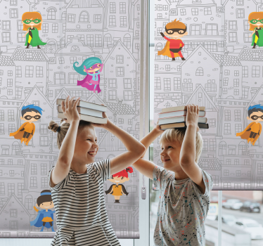 Stedelijke superhelden rolgordijn suoerhelden - TenStickers