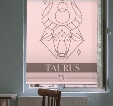 Stier roze kaart sterrenbeeld ontwerp rolgordijn anders - TenStickers