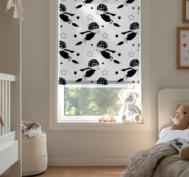 Superheld cartoon patroon babykamer rolgordijn - TenStickers