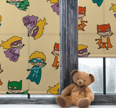 Superhelden tekenfilm rolgordijn kinderkamer - TenStickers